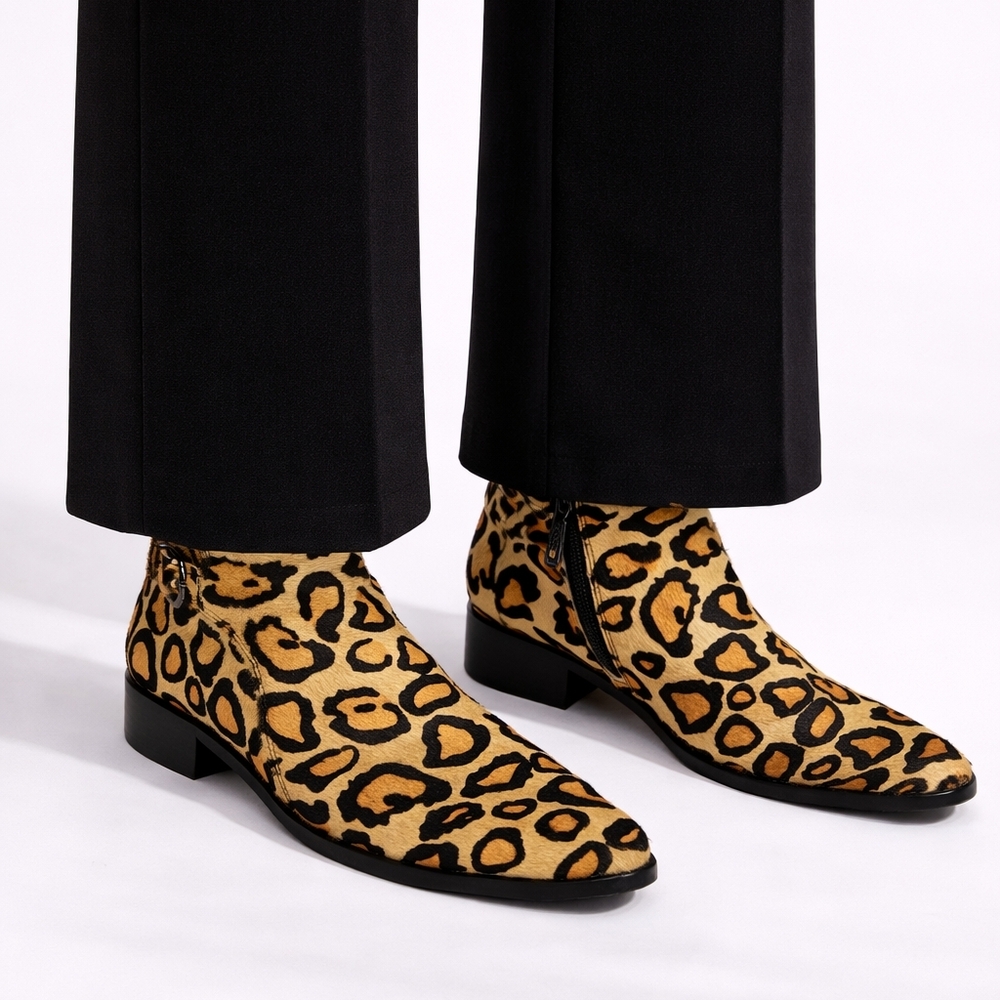 Blondo Tami Waterproof Leopard Calf Hair Booties Sz 9 Ankle Boots